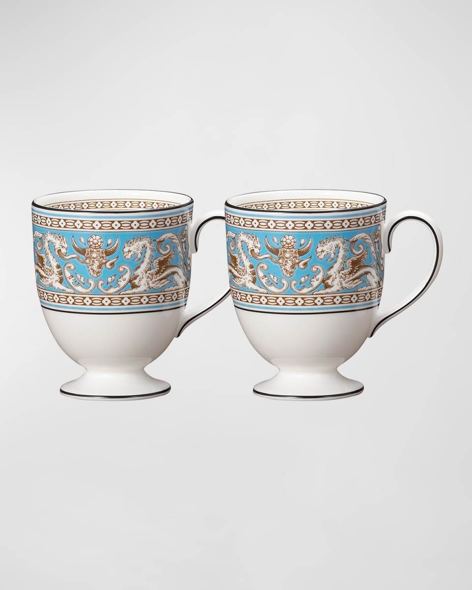 Florentine Turquoise Mugs, Set of 2